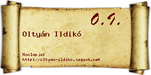 Oltyán Ildikó névjegykártya