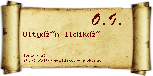 Oltyán Ildikó névjegykártya